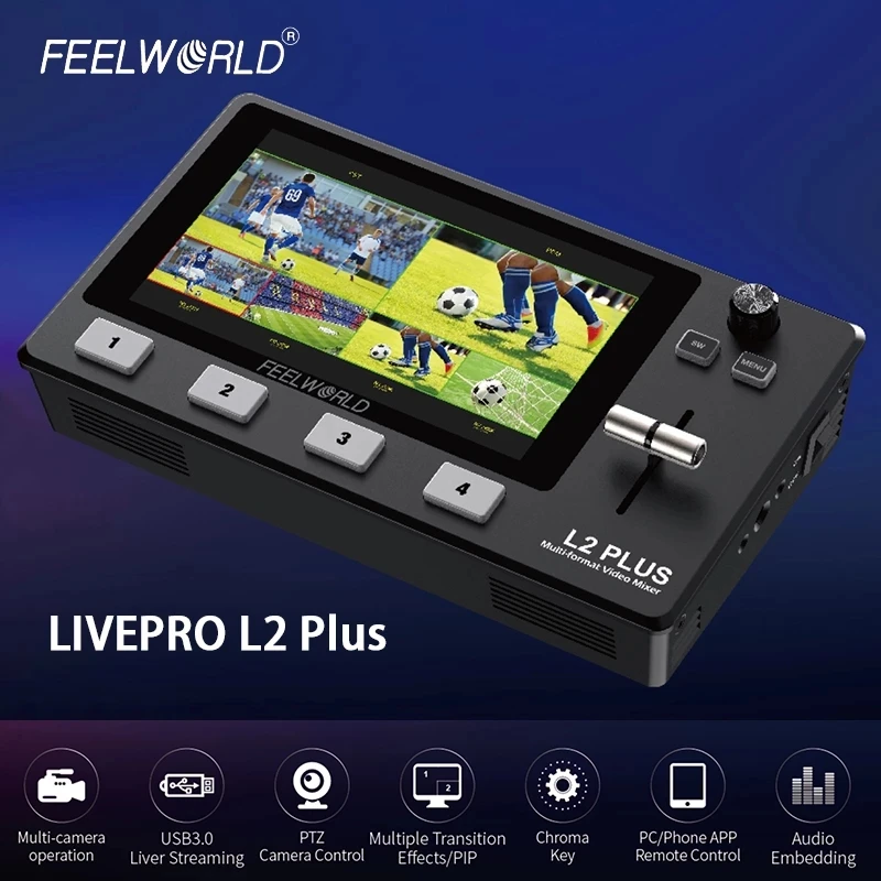 L2 Plus Video Switcher Multi-format Video Inputs OBS Camera Mixer Switcher For Live Streaming Youtube