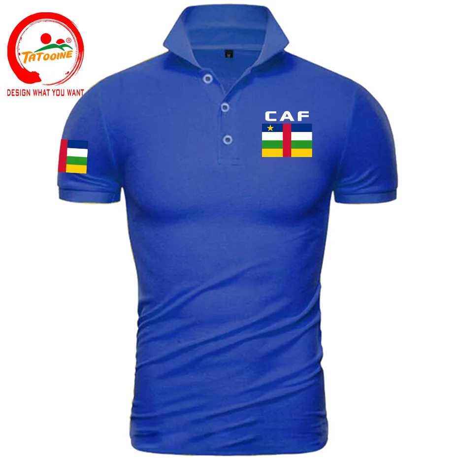 Central Africa CAF Polo Shirts Men Short Sleeve Brand Printed Polos Shirt Country Cotton Nation Team Flag New Fashion Polo Shirt