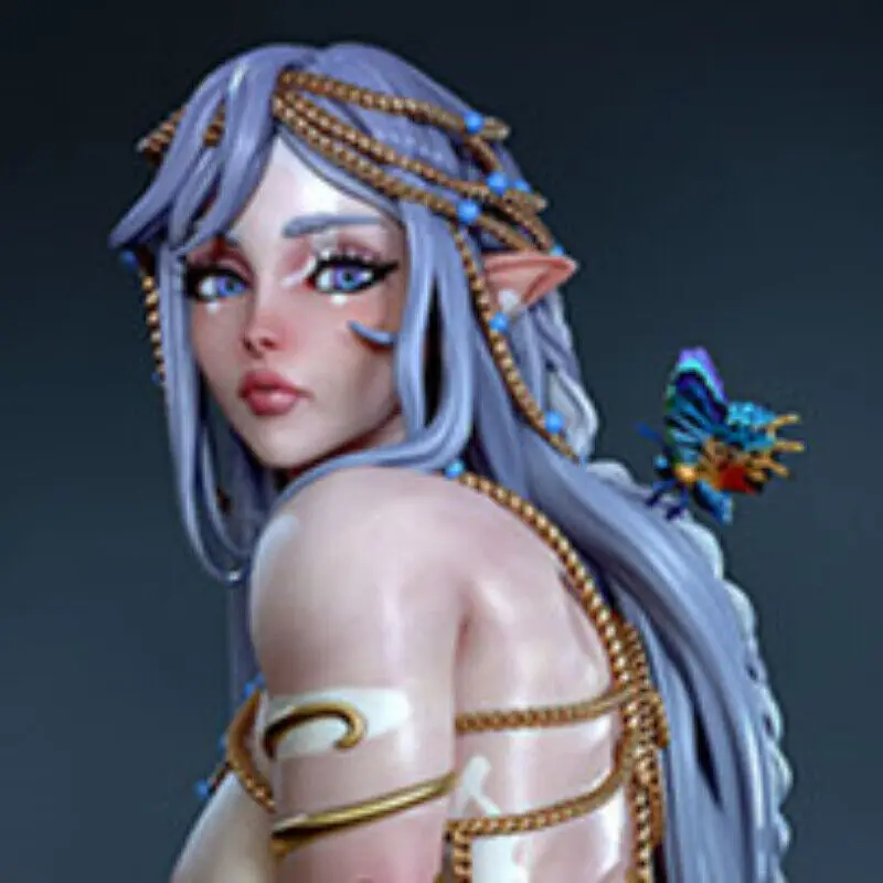 Elf Girl Resin Figure Full 1/24 Scale 75mm Model Kit Diy Miniatures GK Unassembled and Unpainted Diorama Toys