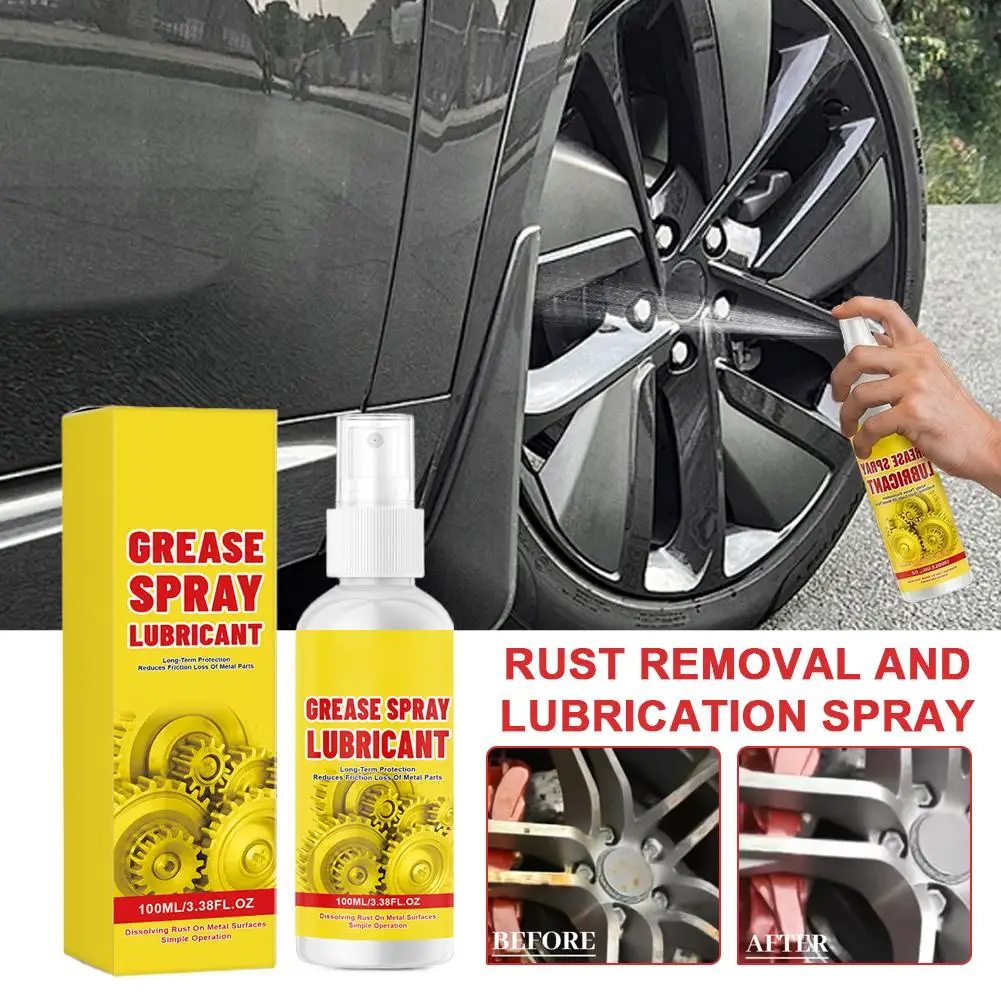 100ml Multi-Purpose Grease Spray Lubricant, Instant Rust Remover, Anti-Corrosion Lubrication Spray for Car & Metal Parts