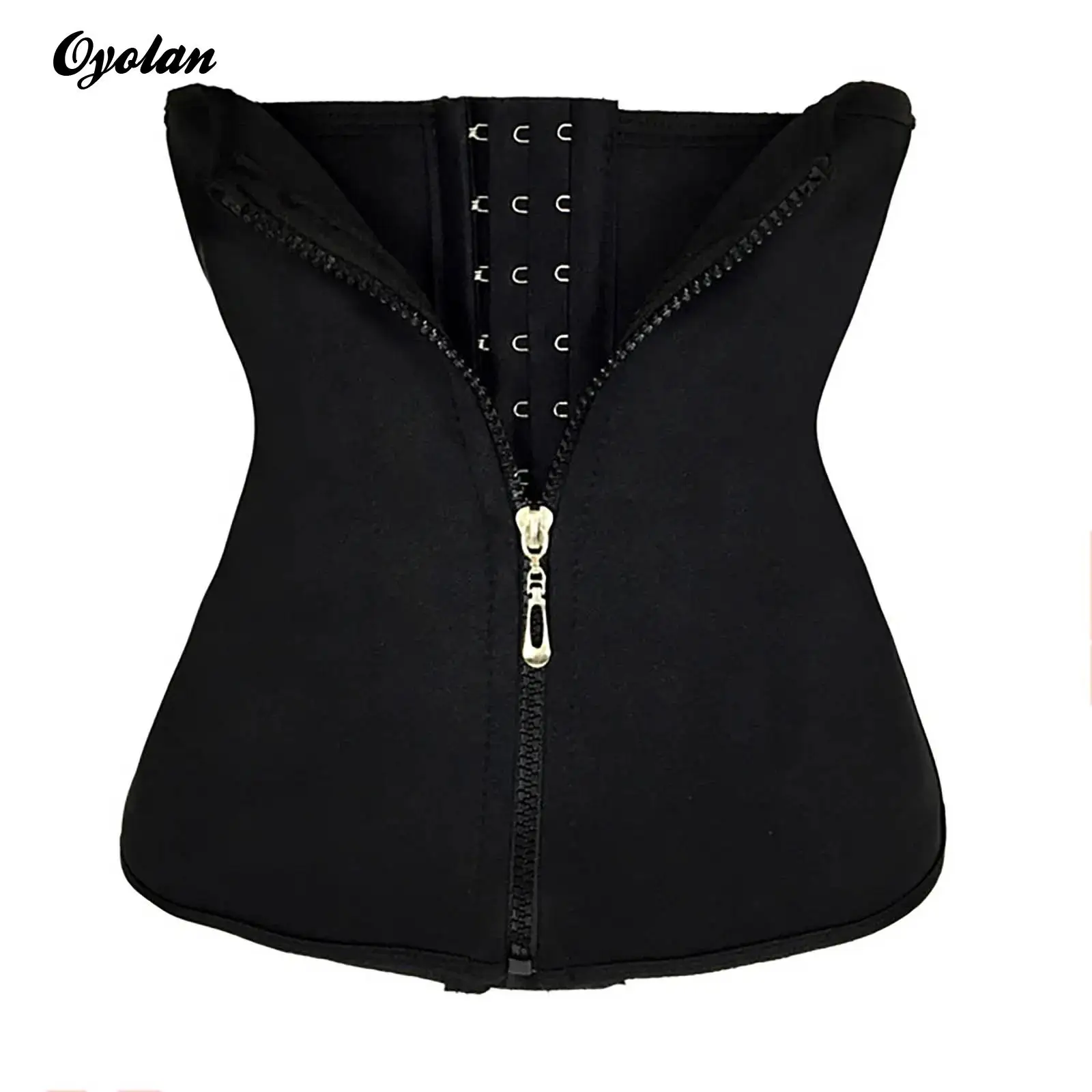 Short Torso Waist Trainer Women Corset Waist Shapewear Bra Extender Zipper Design Tummy Control Workout Hourglass Body Shaper