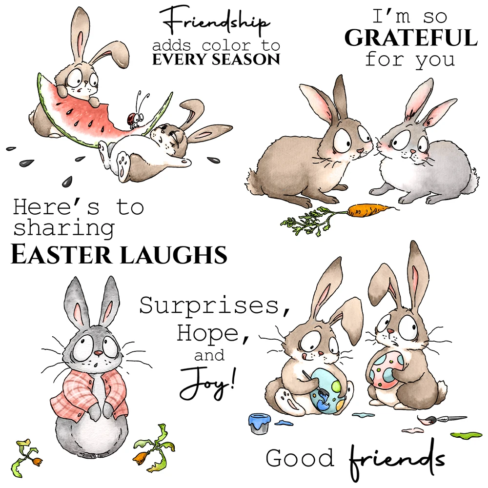 

Mangocraft пасхальные кролики вырубные штампы прозрачный штамп забавный кролик друг DIY Скрапбукинг металлические штампы силиконовый штамп для карточек альбом