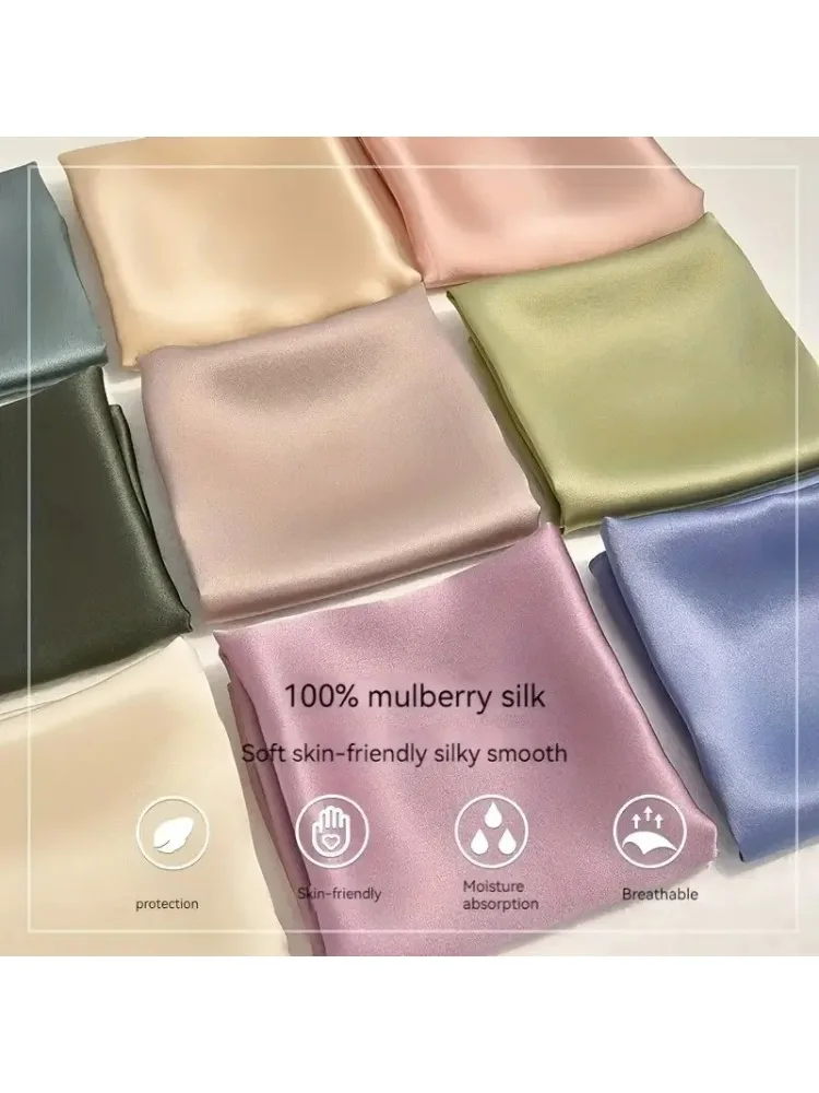 Schal 100% Seide Bandana Frauen Quadratische Schals Wrap Kopftuch Mulberry Frühling Mode Luxus Hohe Qualität Stirnband Hijab Schals