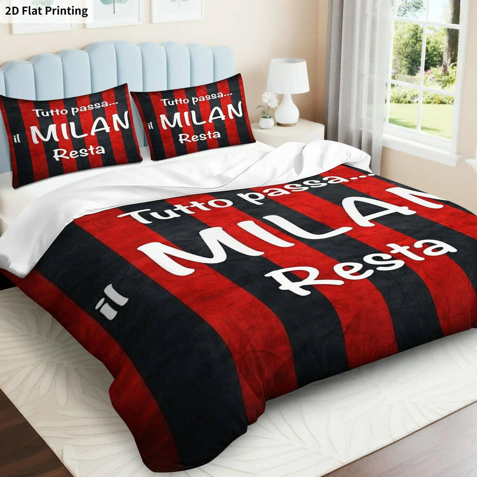 Customize 3pcs Duvet Cover, 1 Duvet Cover And 2 Pillowcases (Without Pillow Inserts), Red And Black Stripes Inspirational Modern