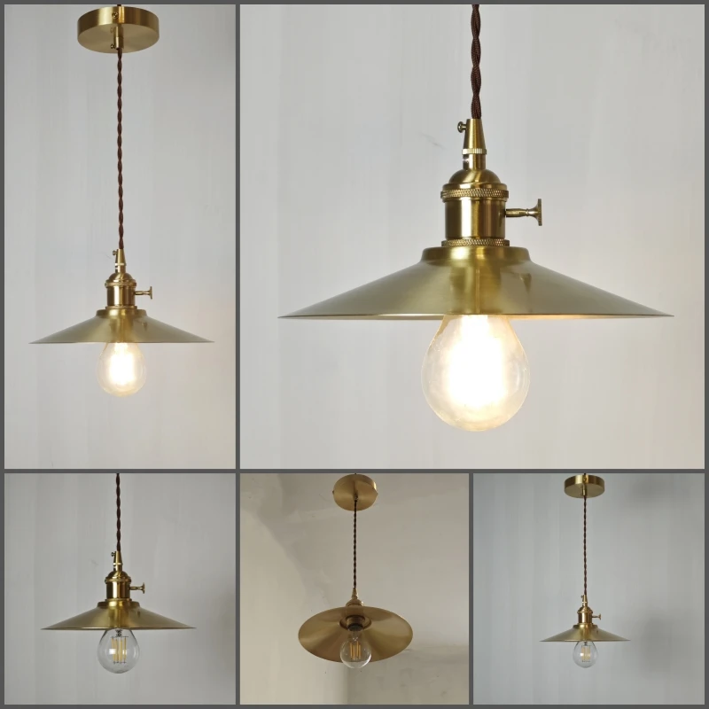 Vintage brass chandelier American-style industrial style bar cafe restaurant corridor light