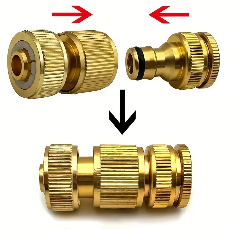 6/12 EU Standard Hose Fitting Kits -1/2 Inch and 3/4 Inch Faucet Fittings +1/2 Inch (13-16mm) Garden Pipe Quick Couplings