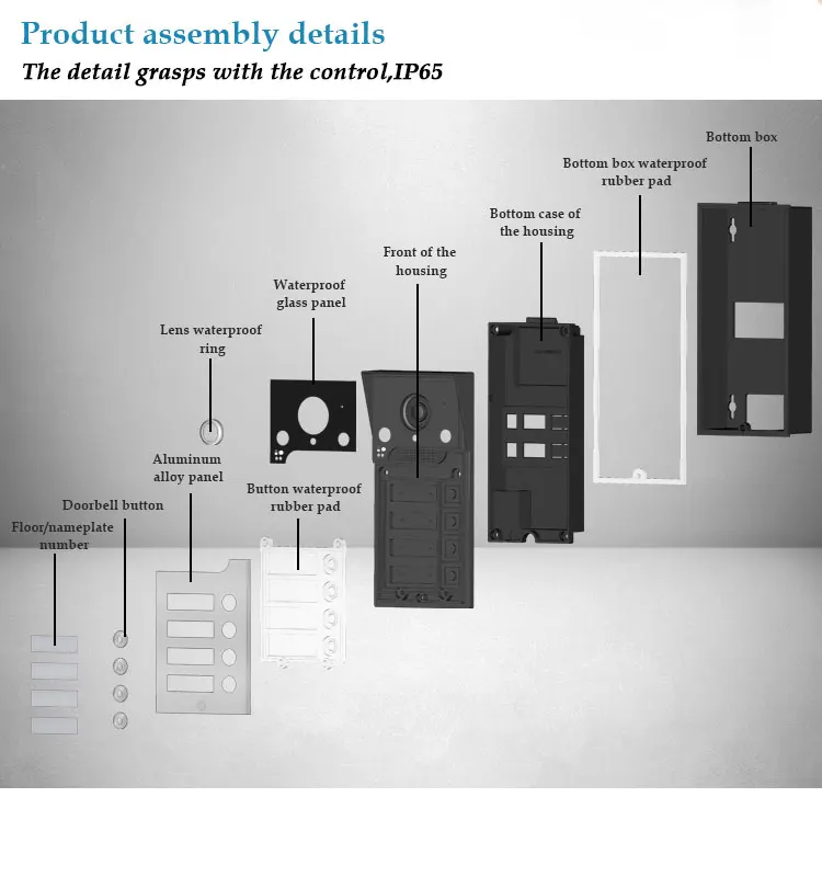 1080p Tuya Smart Wifi Video Intercom für die Wohnung Intercom-System für zu Hause Türklingel und 7-Zoll-Monitor