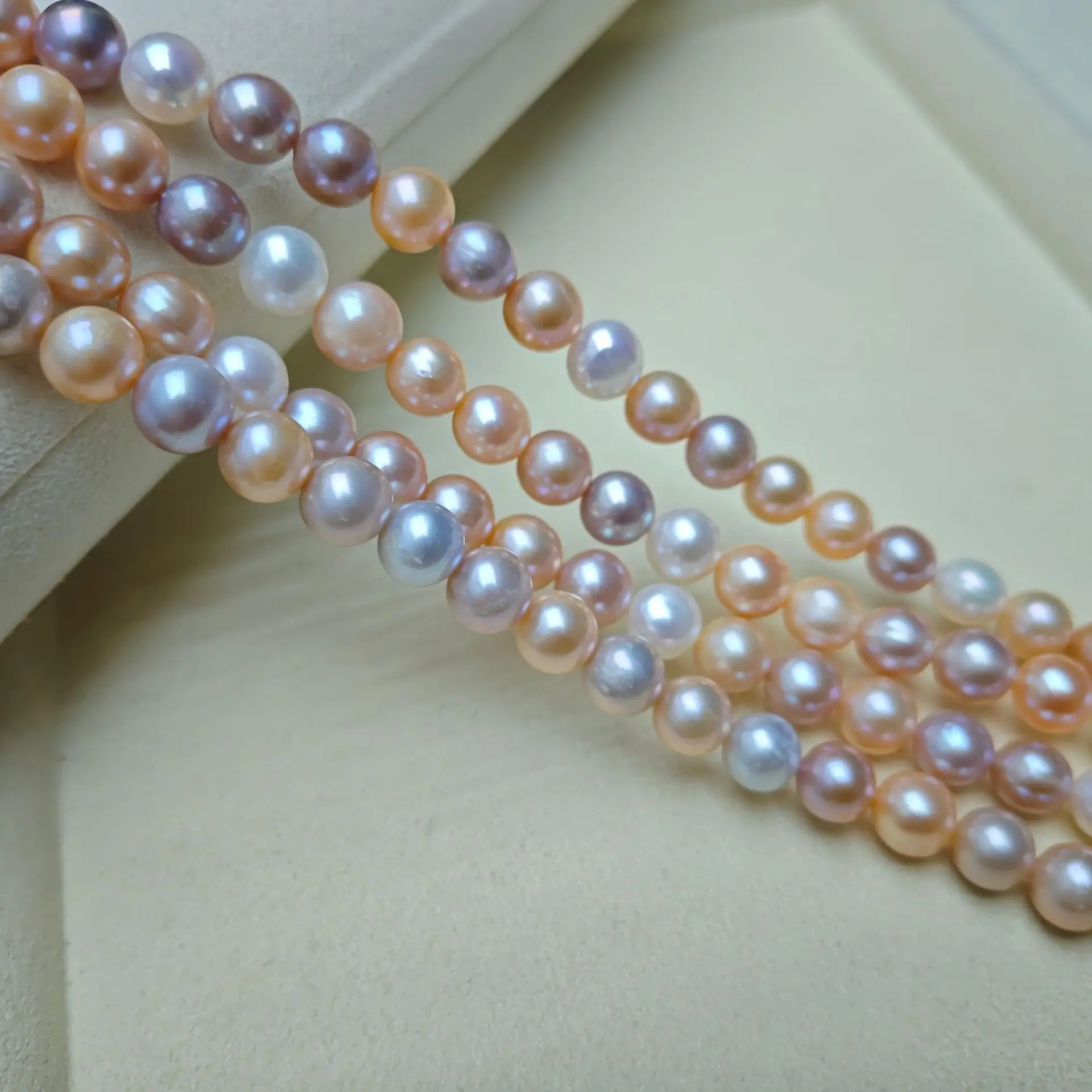 

Natural necklace AAAA 9-10mm South Sea round pearl mixed color pearl necklace 925s 16-22inch