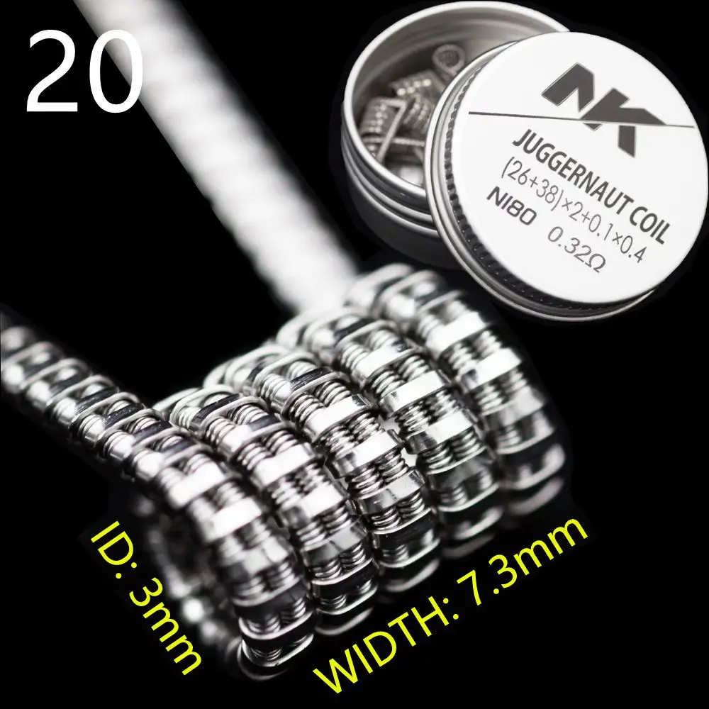 NK Fused Clapton Ni80 Flat Prebuilt Alien Coil Staggered For Rebuildable Zeux X RTA Dual RDA Heating DIY Premade Coils 8Pcs/Box