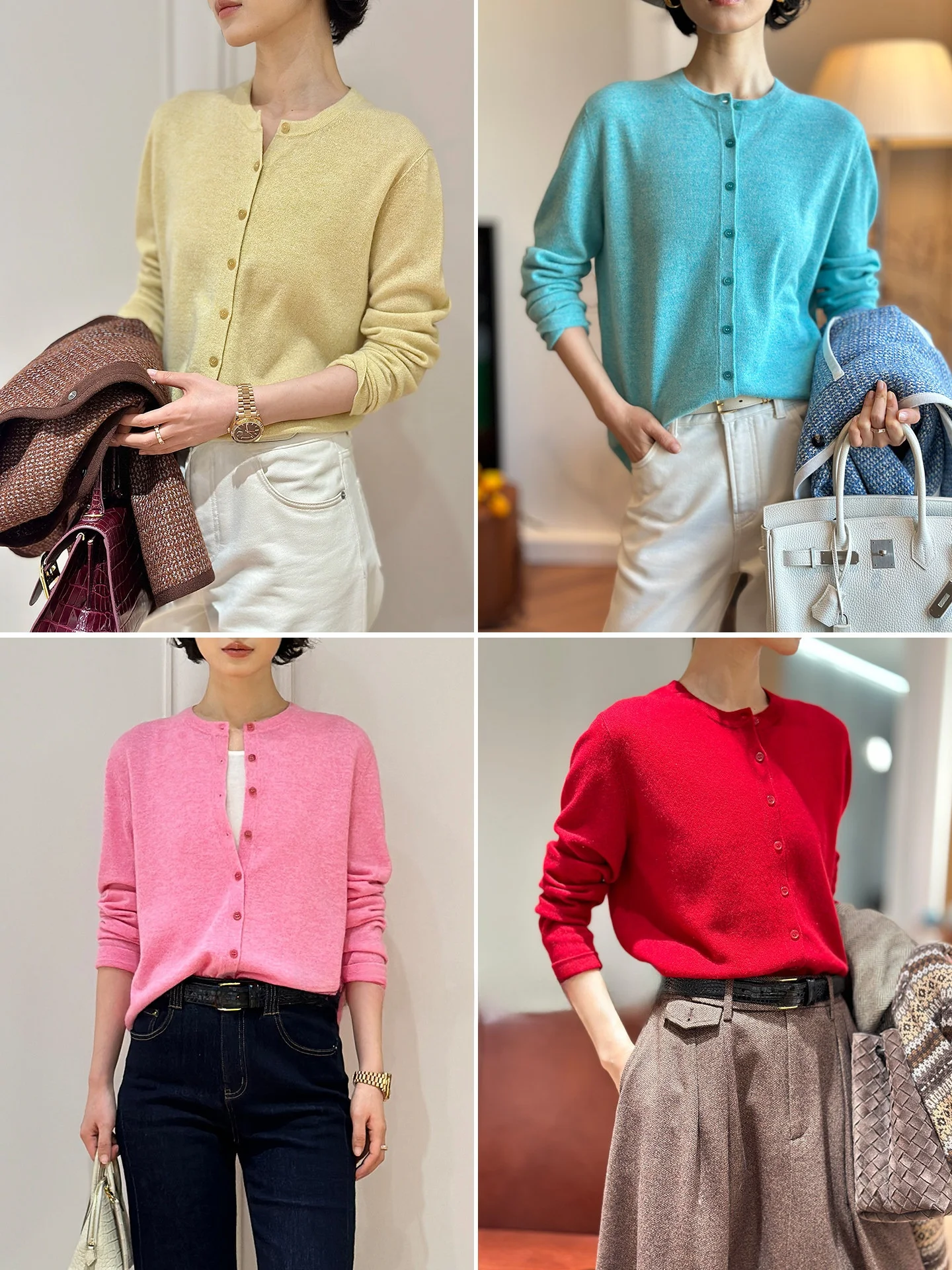 

Miu Mi White Moonlight Open Cardigan Camere 26 Teads Early Spring Layering Thin Knitted Women's Vintage Sle Straight Cu...