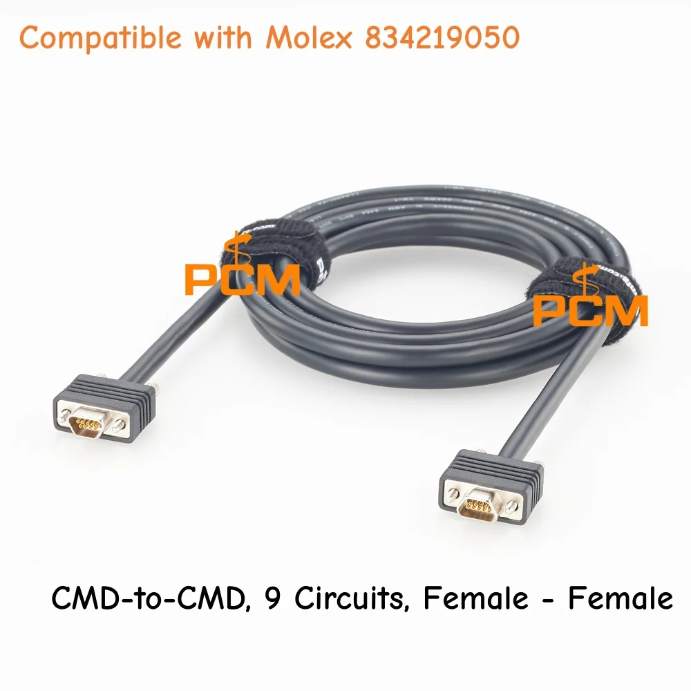 Micro D CMD to CMD 9 Circuit Female to Female Cable Compatible Molex 834219050 Signal Wire Harness