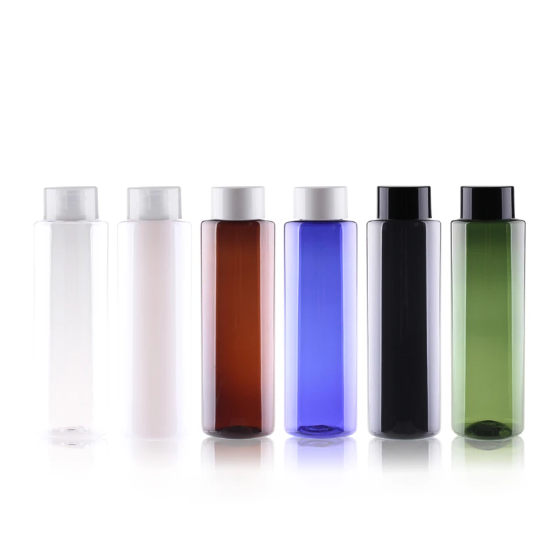 Contenedores de plástico vacíos Multicolor de 250ML X 25 con tapa de rosca de plástico, botella de embalaje de cosméticos para el cuidado de la piel para tóner de hidrosol