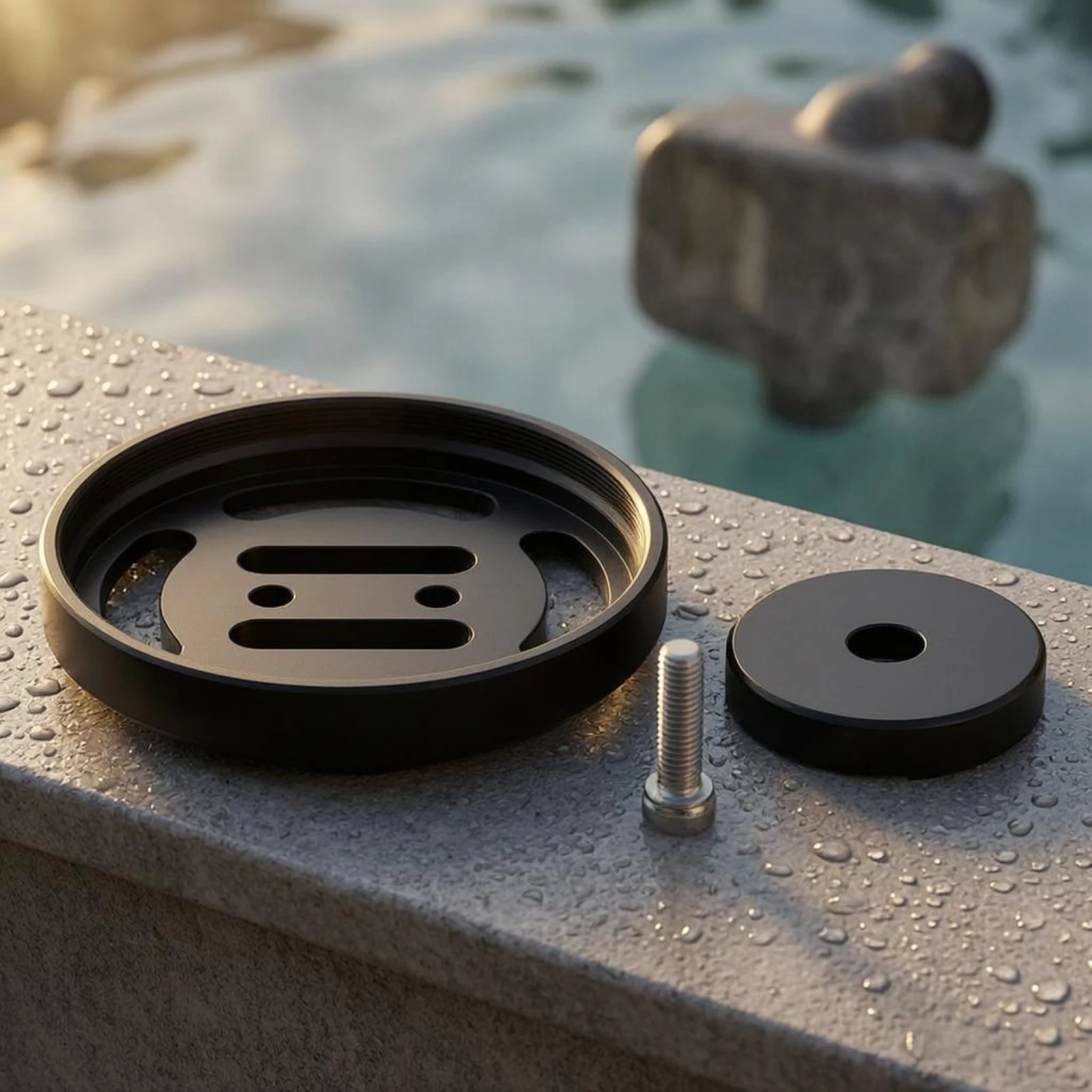 Underwater Camera - 水中カメラレンズホルダー 金属製ネジ式取り付けベース 円形マウント スロット付きネジ式カメラホルダー ネジ穴