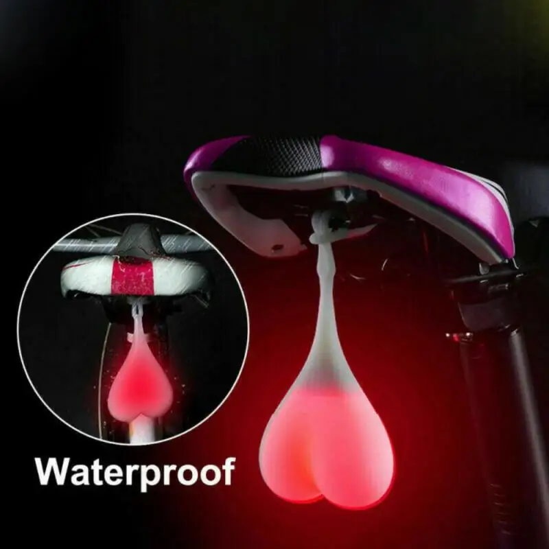 Cycling Balls Tail Silicone Light Creative Bike Waterproof Bicycle Seat Back Egg Lamp Night Riding Cycling LED Red Warning Light