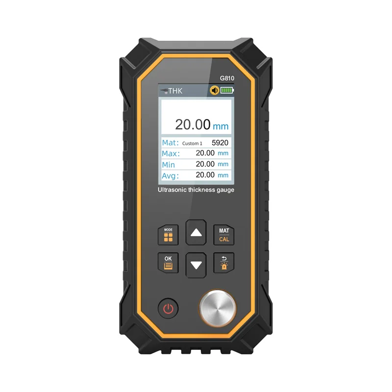

Ultrasonic Thickness Meter with 0.1/0.01mm High Resolution for Measuring Steel Aluminum Copper Plastic
