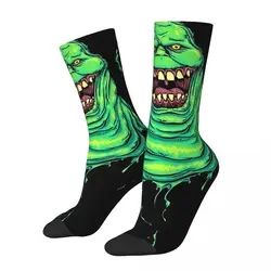 Śmieszne szalone skarpety dla mężczyzn Slimer obrzydliwe kropelki Hip Hop Vintage Ghostbusters Happy Quality wzór nadrukowany Boys Crew Sock