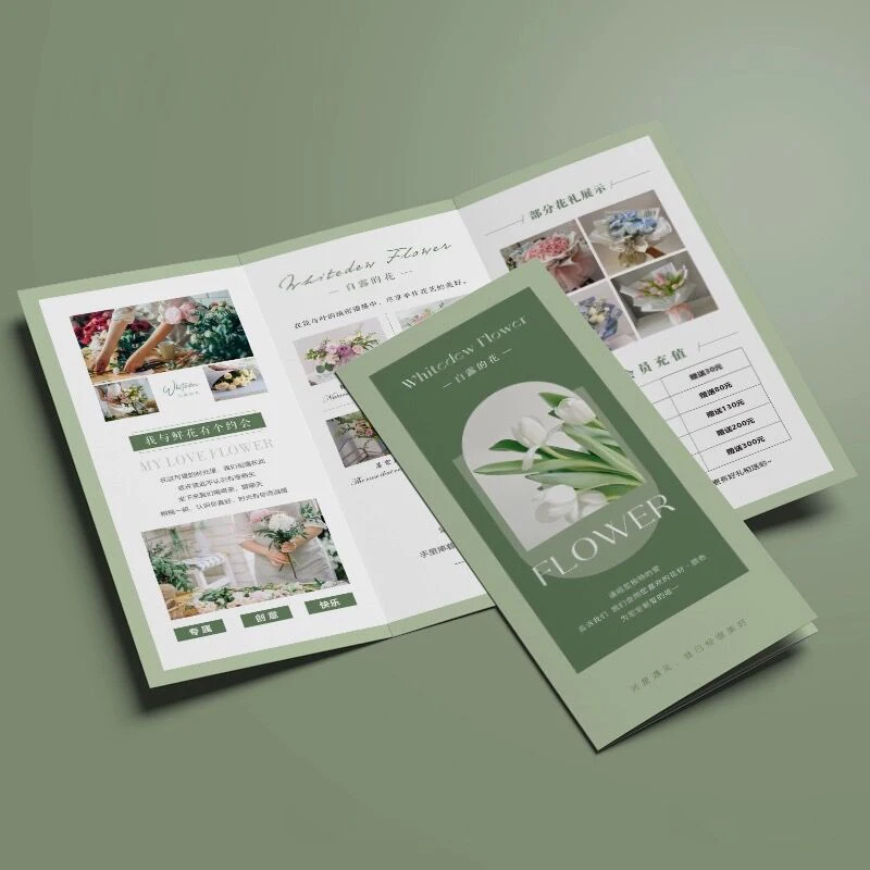 Custom Folding Brochure Advertising Paper Flyer Leaflet Booklet Design Print Poster Instruction Manual Thank You Card Food Menu