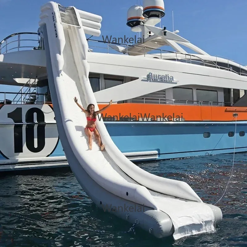 Durable and of high quality Customized  large inflatable boat dock slide inflatable houseboat slide yacht water slide