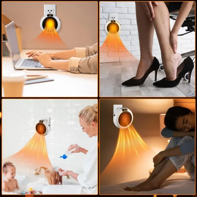 Mini Heater Winter Home Wall Mounted Desktop Dual-Purpose Silent Fast Heating Heater Electric Heater with LED Display and Timer