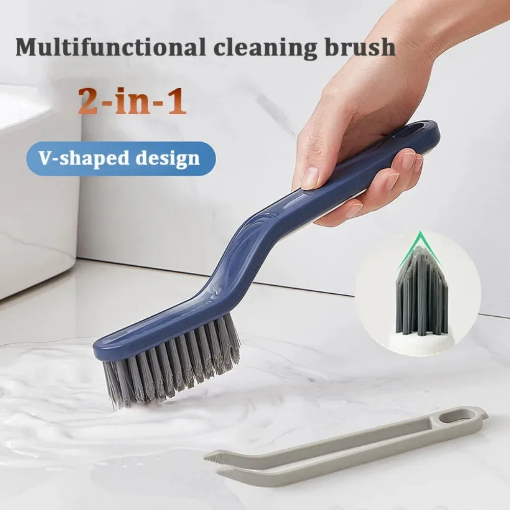 2-in-1Multipurpose Bathroom Tile Floor Gap Cleaning Brush Window Groove Brush Convenient Household Corner Cleaning Tools