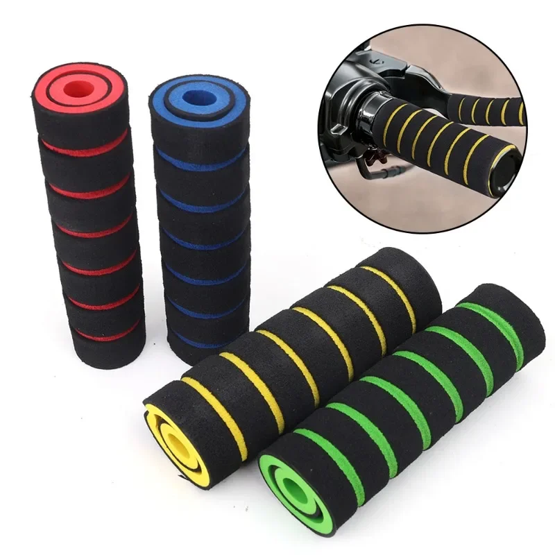 4PCS/SET Bicycle and Motorcycle Handlebar Foam Sponge Grip Cover Universal Anti-slip Soft Handlebar Modification Accessories