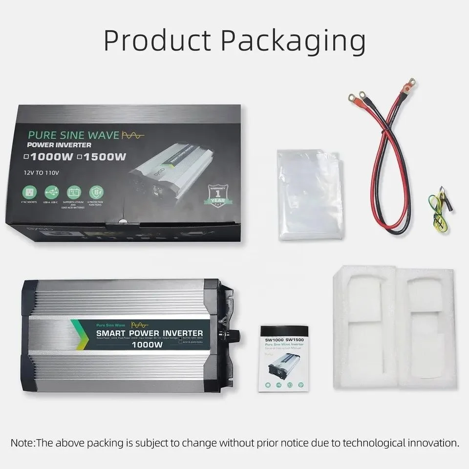 Modern Style 1000 Watt Pure Sine Wave Inverter 12V to Vehicle Inverters Converters
