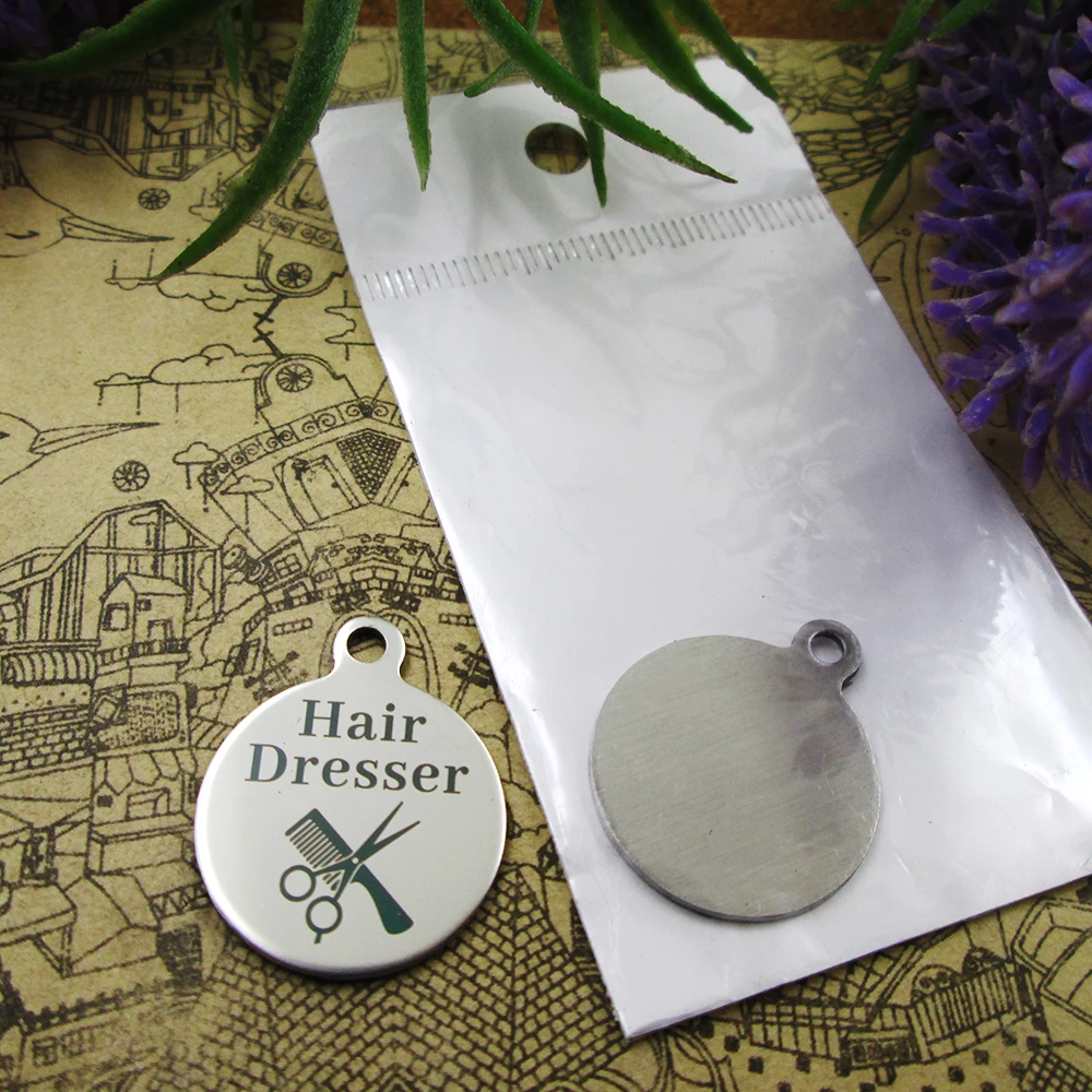 

10pcs/lot "Hair Dresser"Stainless Steel Charms Pendant For Jewelry Making DIY Findings Accessories Wholesale