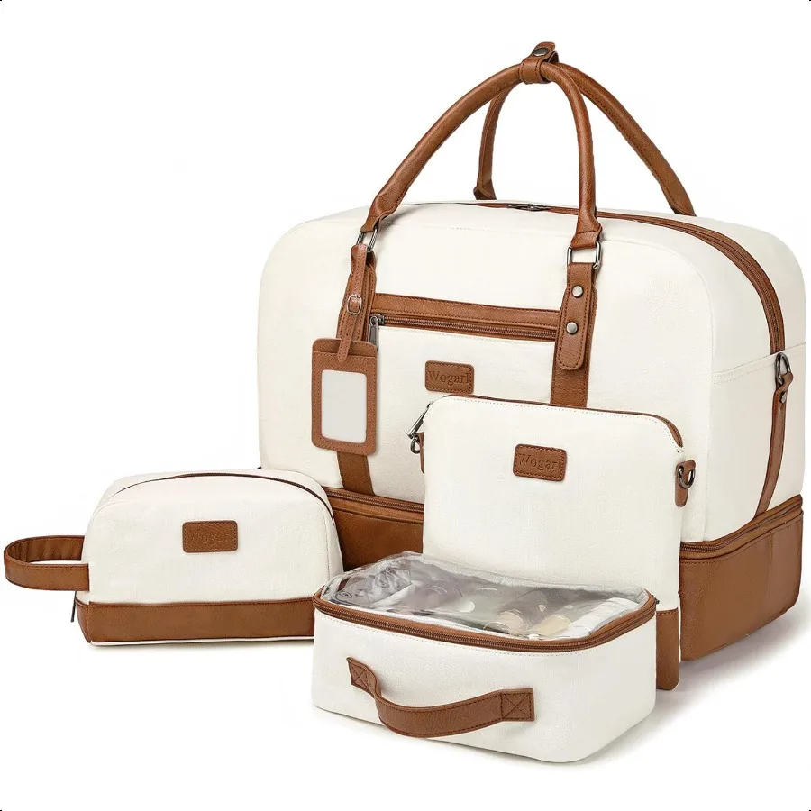 

Weekender Bags for Women Large Overnight Bag Weekend Travel Duffel Bag Carry on Shoulder with Shoe Compartment Toiletry Bag for