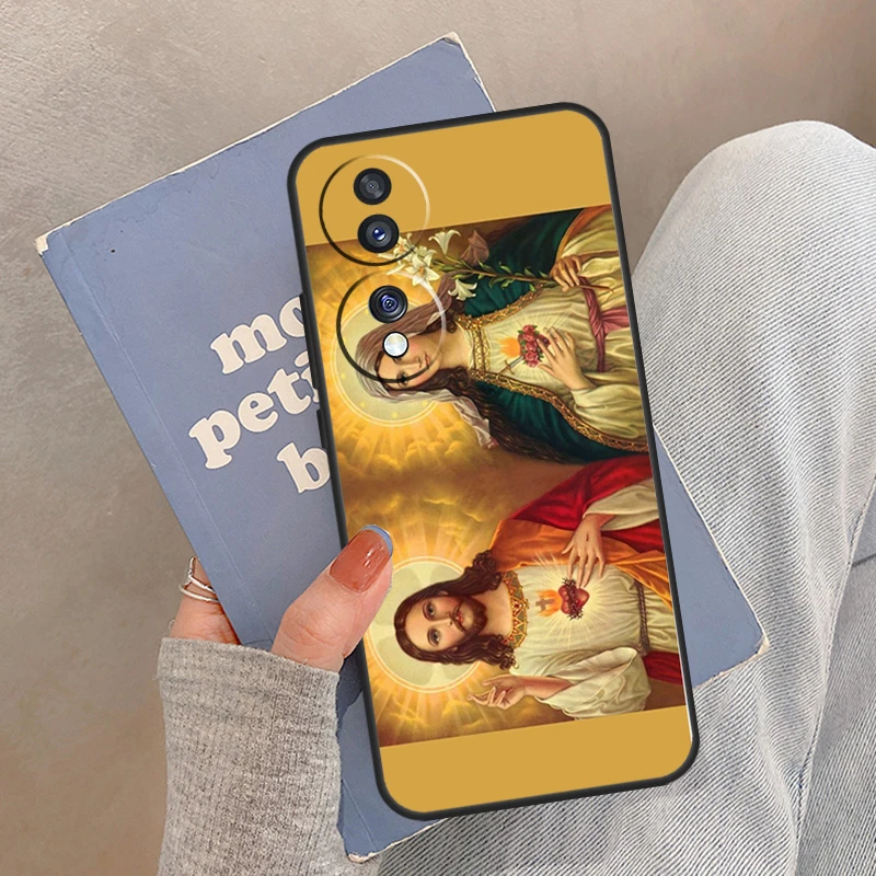 حافظة مريم العذراء كريستيان لهاتف Honor Magic 7 Lite 5 6 Pro لهاتف Honor 200 400 X9c X9b X9a X8a X8b X9 50 70 90