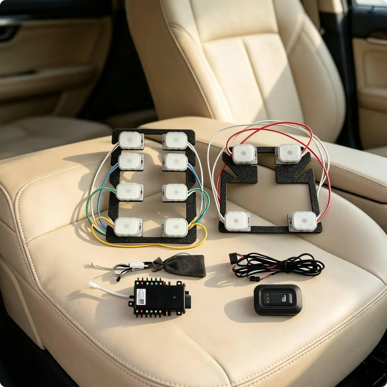 12 Point Air Cell Car Seat Massage Kit for Vehicle Seat Back Comfort Universal Fit Pneumatic System
