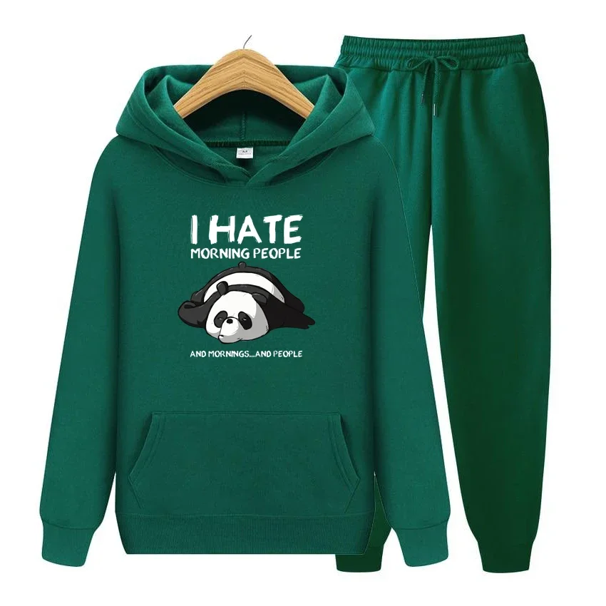 

Lazy Panda I Hate Morning People Cartoons Men Clothing Casual Hoodie Set Oversize Breathable Mans Long Sleeve Hoodie Set