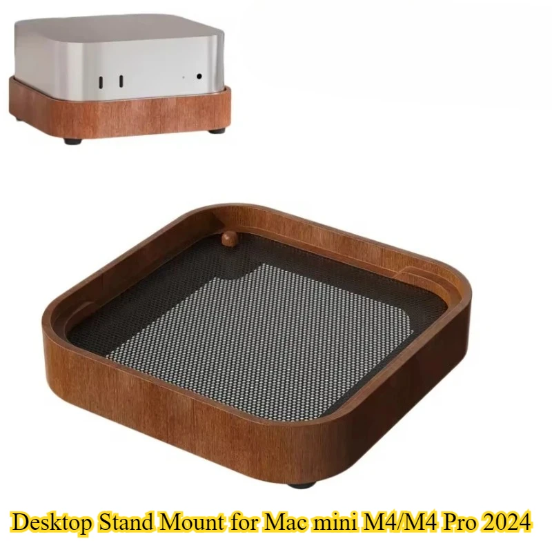 Desktop Stand Mount for Mac mini M4/M4 Pro 2024 Storage Bracket Anti Slip Bracket Cooling Base Protector Desktop Accessory