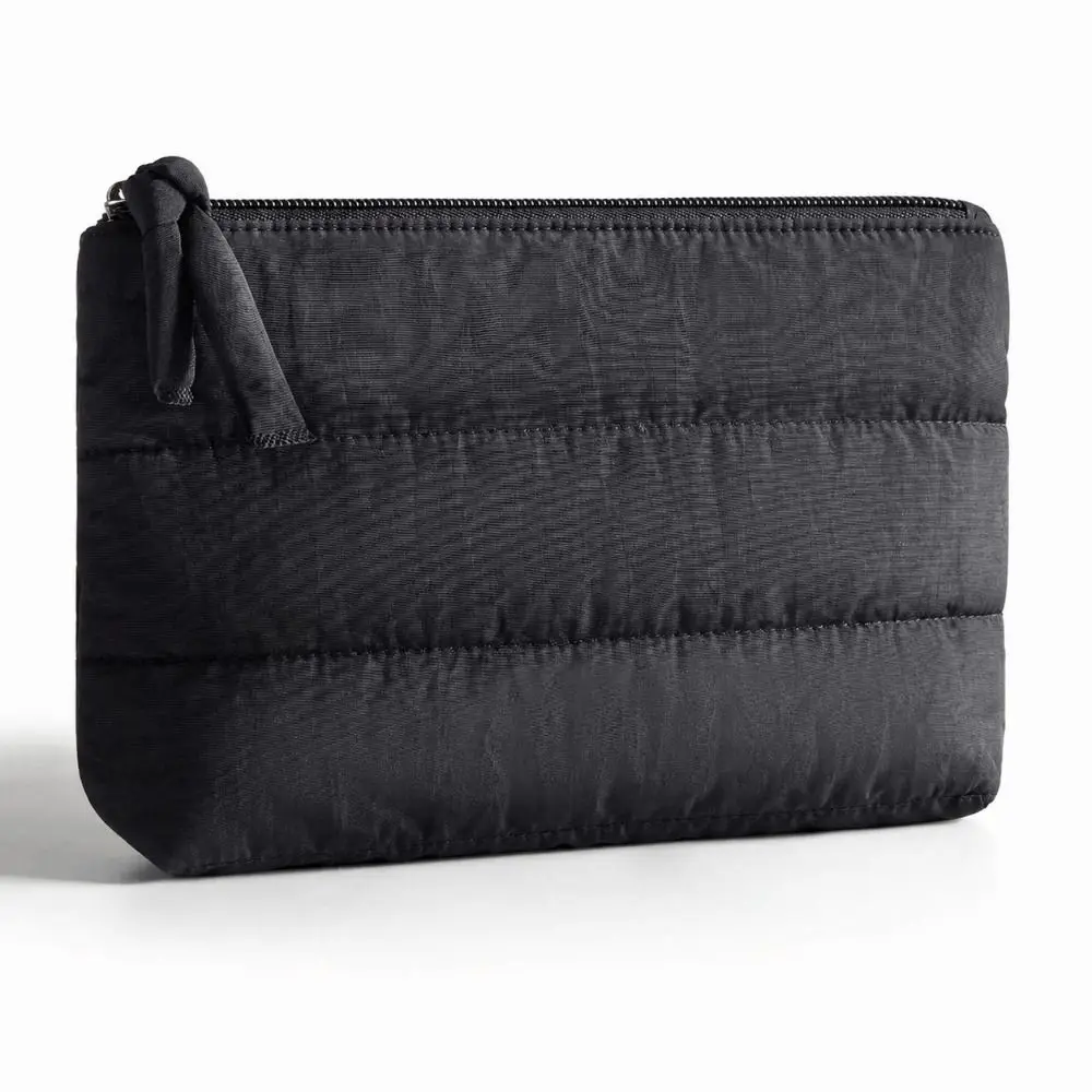 Fashion Puffy Cosmetic Pouch Padded Zipper Closure Small Makeup Bag Ultralight Portable Travel Storage Bag