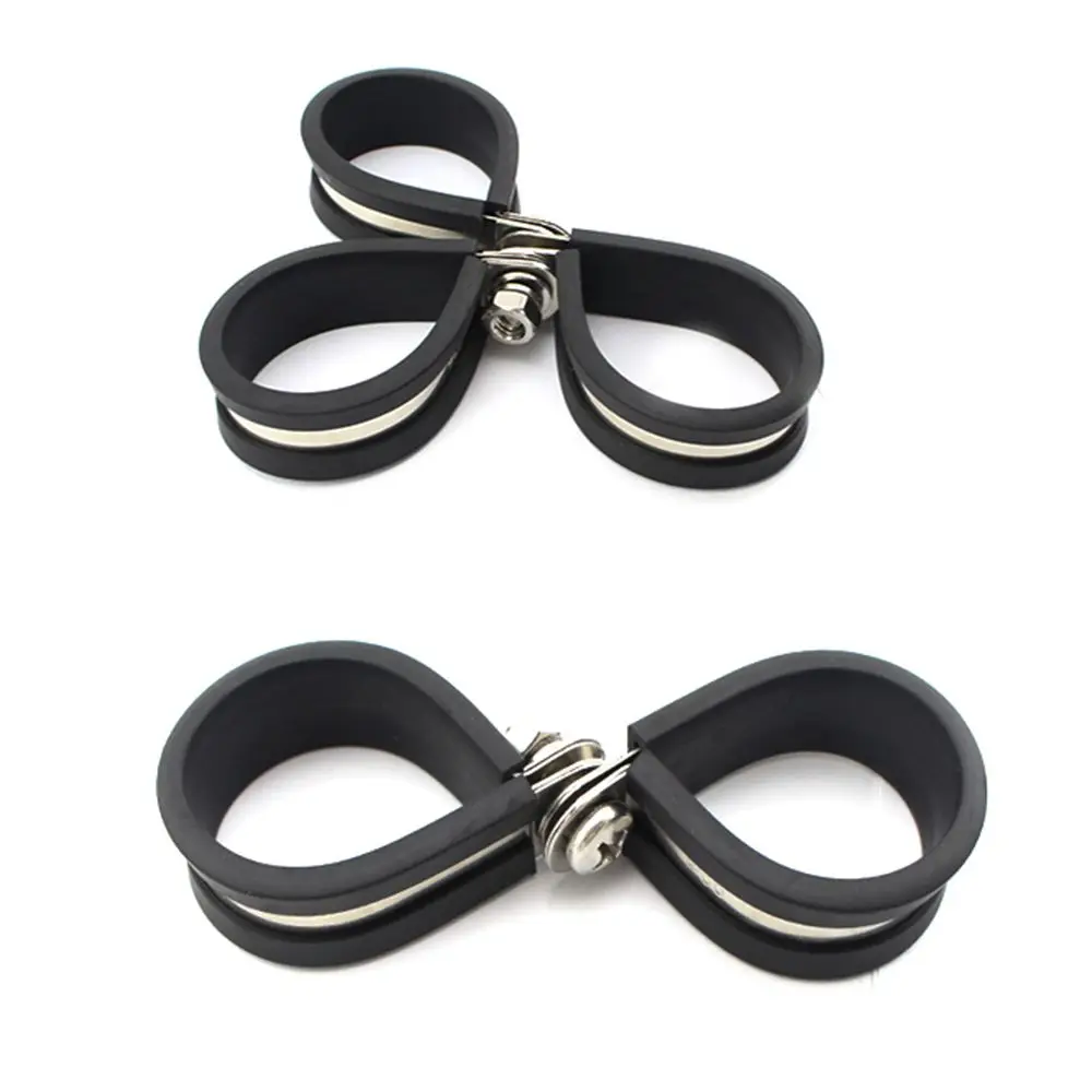 Hot sale Metal Wiring Hose Clamp Useful R-type Pipe Mounting Fix Bracket Durable Rubber Lined Clips Hardware Electrical Fittings