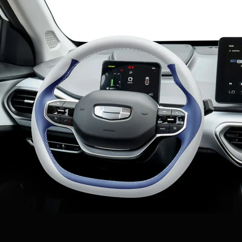 

Для Geely Geometry 2019-2022 ручная работа кожаный чехол на руль мягкий нескользящий дышащий аксессуар для салона автомобиля