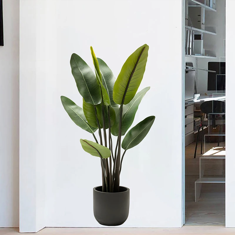 Large Tropical Green Plants Wall Stickers Palm Leaves PVC Living Room Art Vinyl Poster Wallpaper Home Decoration Mural
