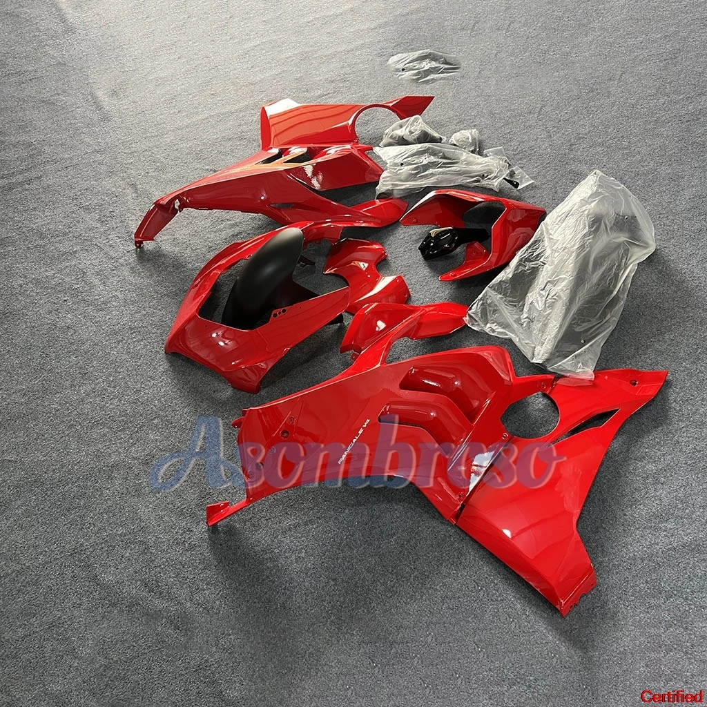 مجموعة هدايا حمراء لامعة مناسبة لـ Ducati Panigale V4 V4S 2022 2023 2024 2021 v 4s 22 23 24 انسيابية للدراجات النارية