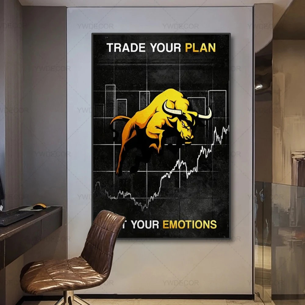 Abstract Bull Market Wall Street Power Bearish And Bullish Canvas Wall Art Decor Posters Print Wall Art Office Home Decor Gift