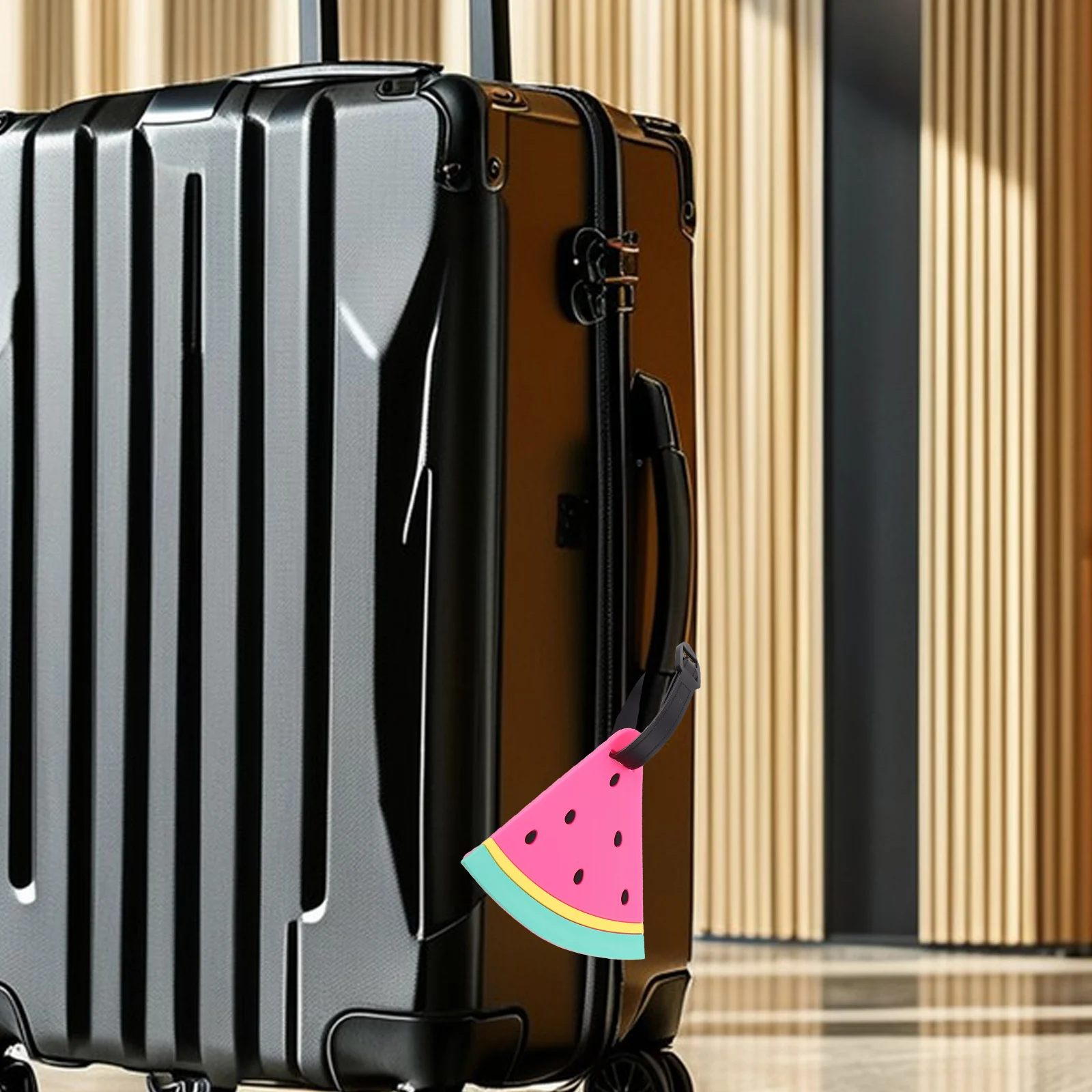 Watermelon Luggage Tag Creative PVC Suitcase Labels Cute Kids Travel Tags Beach Holiday Fruit Slice Baggage Identification