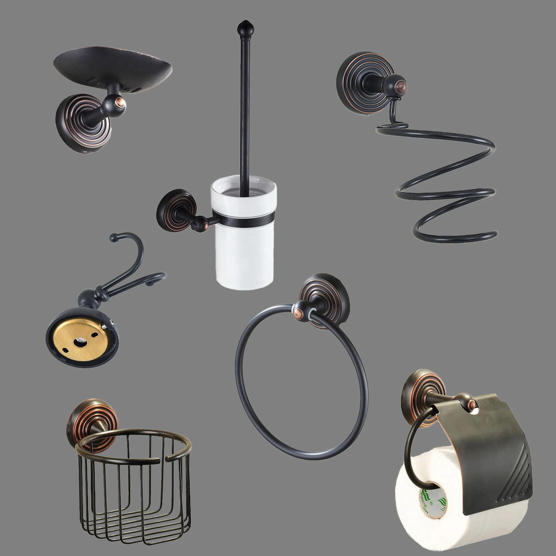 

Масляная бронза, аксессуары для ванной комнаты, полка для полотенец, держатель для полотенец, держатель для туалетной бумаги, настенные наборы фурнитуры для ванной