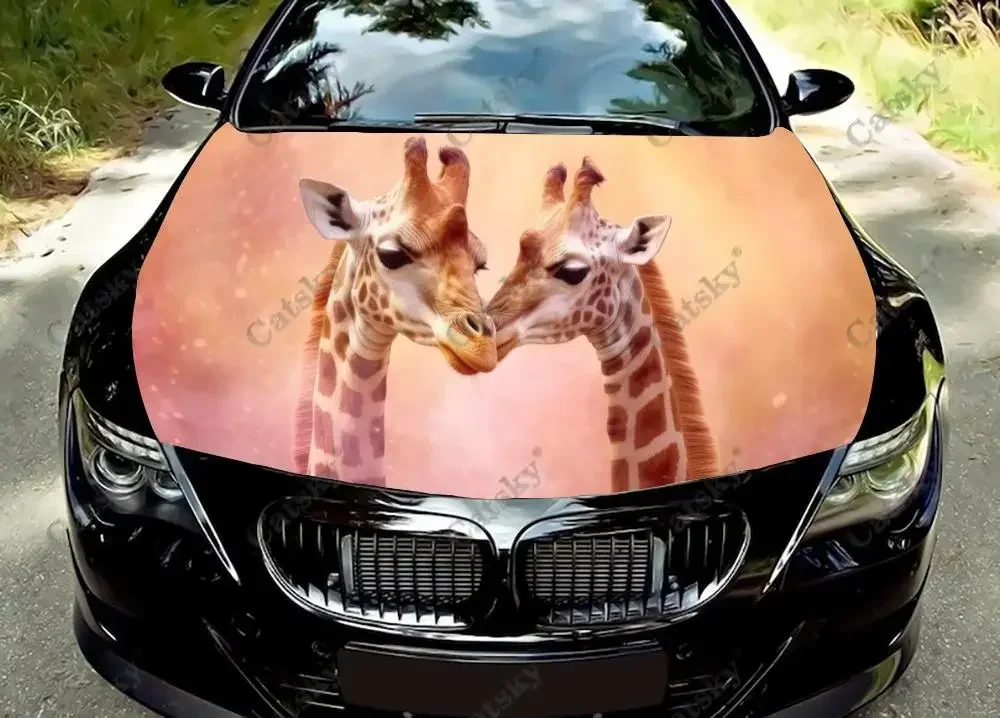 Majestic Mammal Giraffe Car Hood Vinyl Stickers Wrap Vinyl Film Engine Cover Decals Sticker on Car Auto Accessories