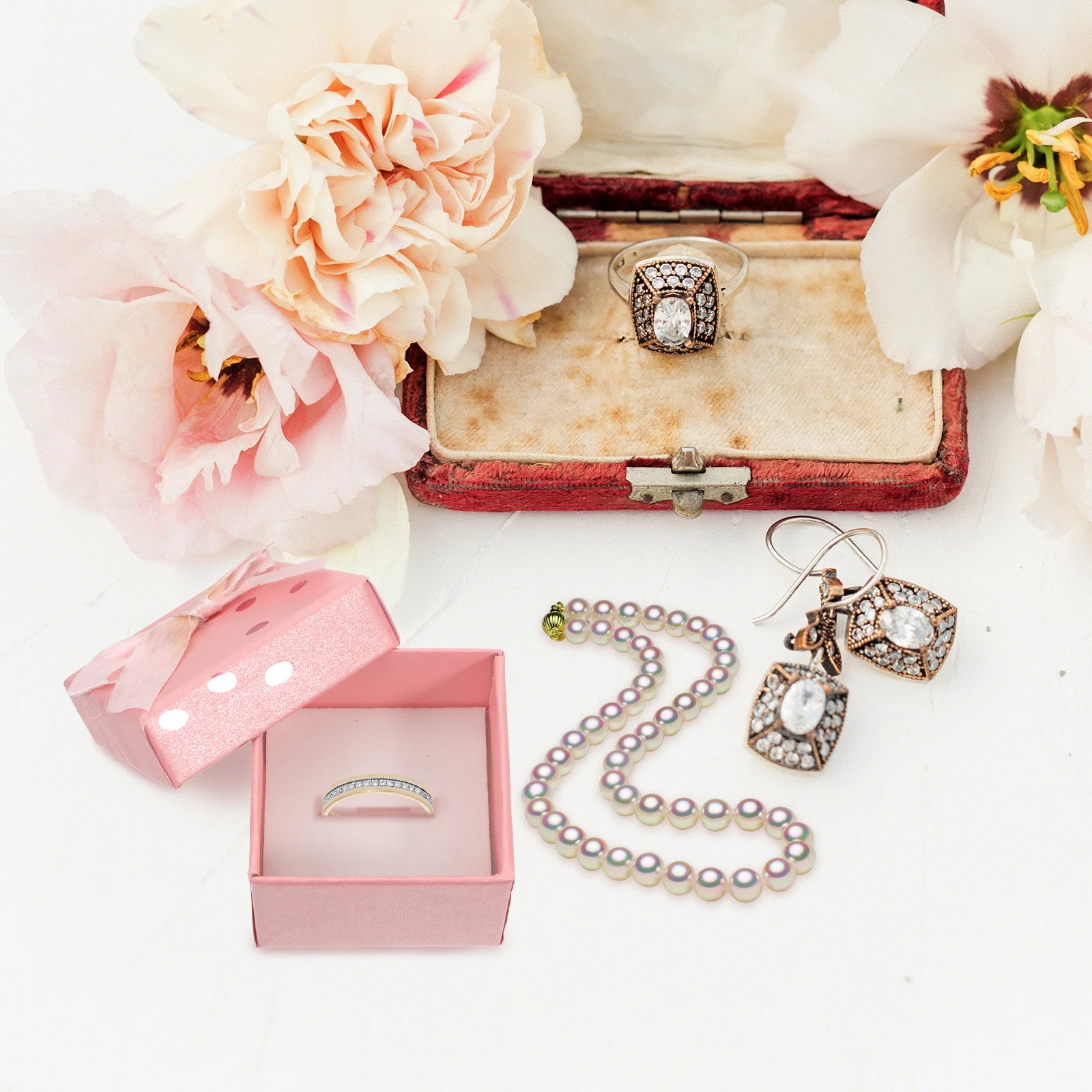 

10Pcs Jewelry Boxes Elegant Bowknot Style Small Jewelry Display Case for Rings Necklaces Bracelets Gift Packaging Box