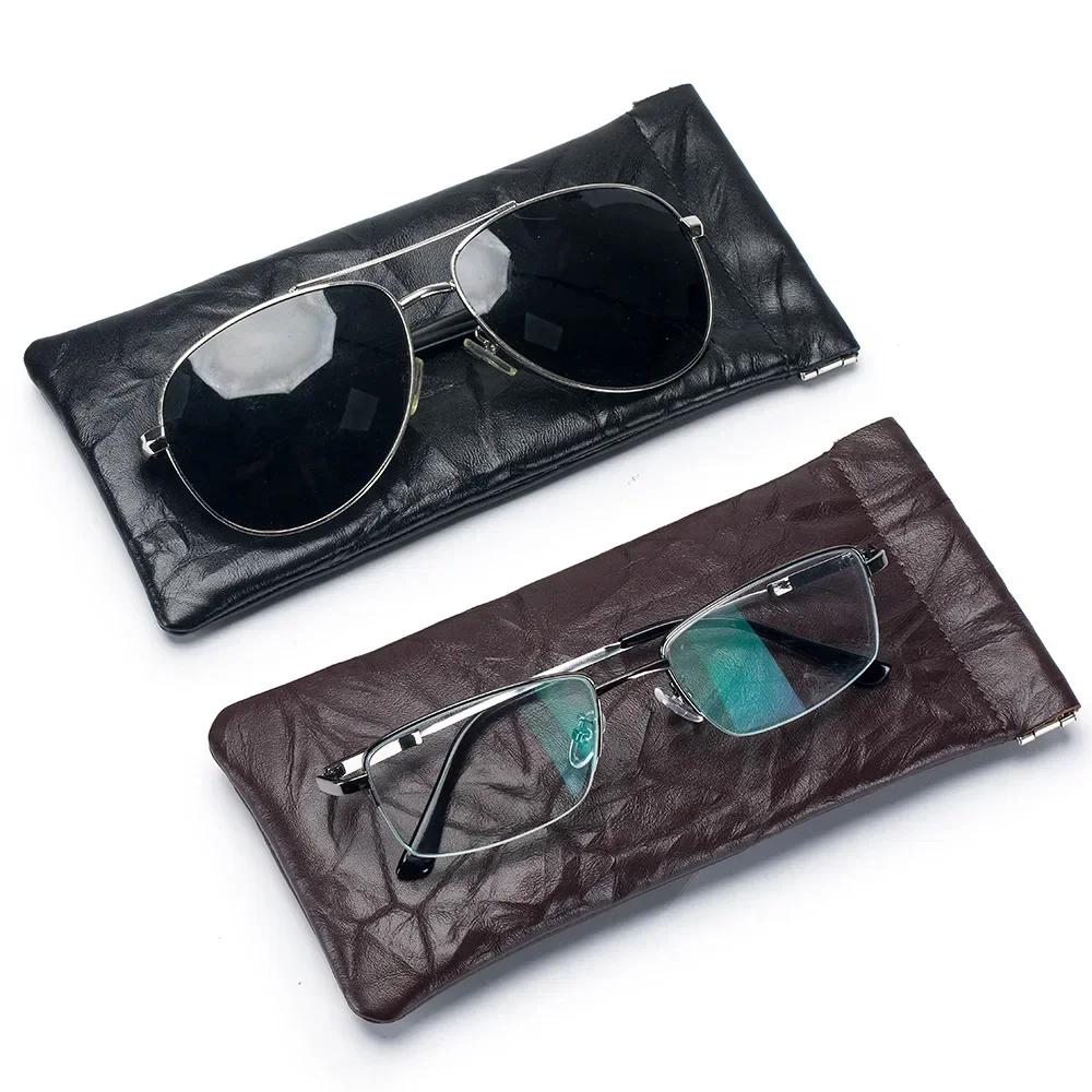 

Брендовая сумка для очков для женщин и мужчин, портативный мягкий футляр для очков из натуральной кожи, ультратонкая сумка для солнцезащитных очков с защитой от царапин