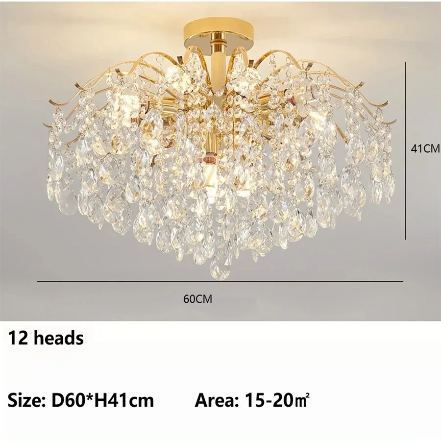 French Ceiling Lamps Luxury Crystal Pendant Light for The Living Room LED Interior Luster Home Decoration Hanging Light image 3