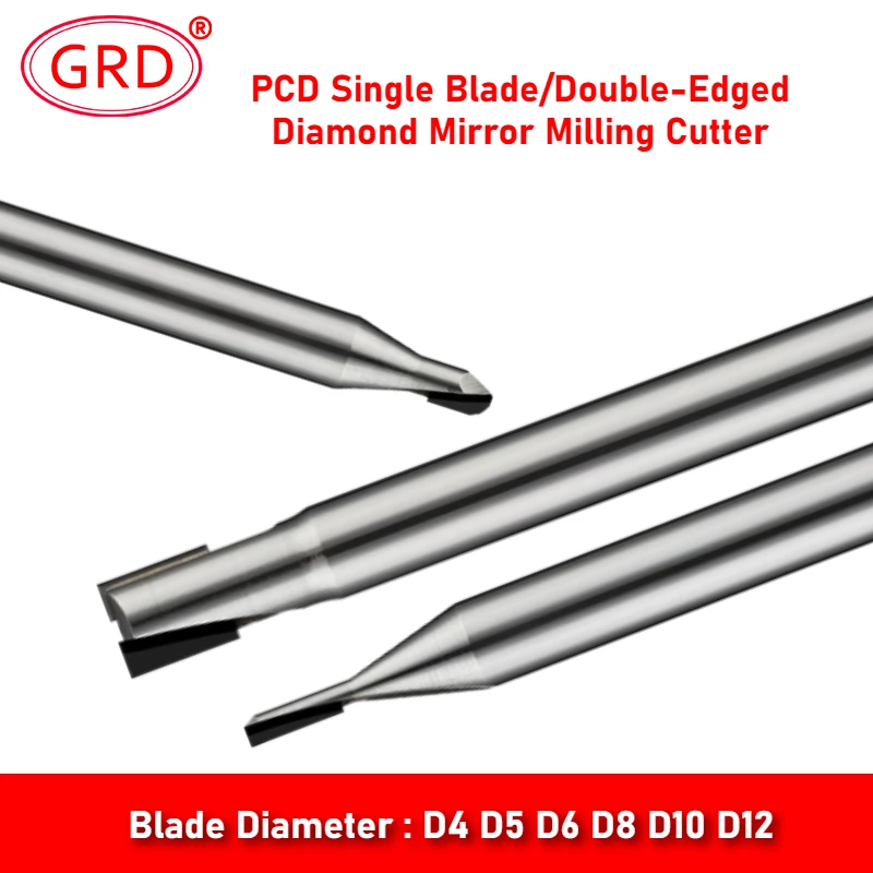 Single & Double Edge PCD Diamond End Mill Mirror Finish Engraving Machine Tool for Copper Aluminum Graphite Ceramic
