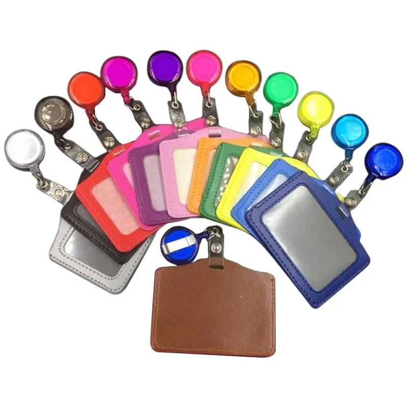 Portable No Zipper Cheap Safety Bank Credit Card Holders Bus ID Holders Identity Office Supplies Badge with Retractable Reel