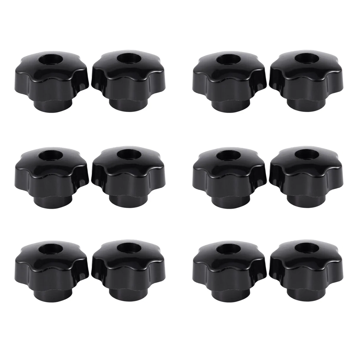 

*CLOS 12 Pcs M10 Female Thread Nuts 50mm Plastic Star Head Clamping Knob Grip