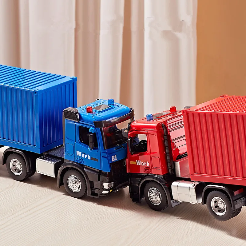 1: 24 alloy large container truck models,container engineering vehicle toys,children\'s gifts,wholesale