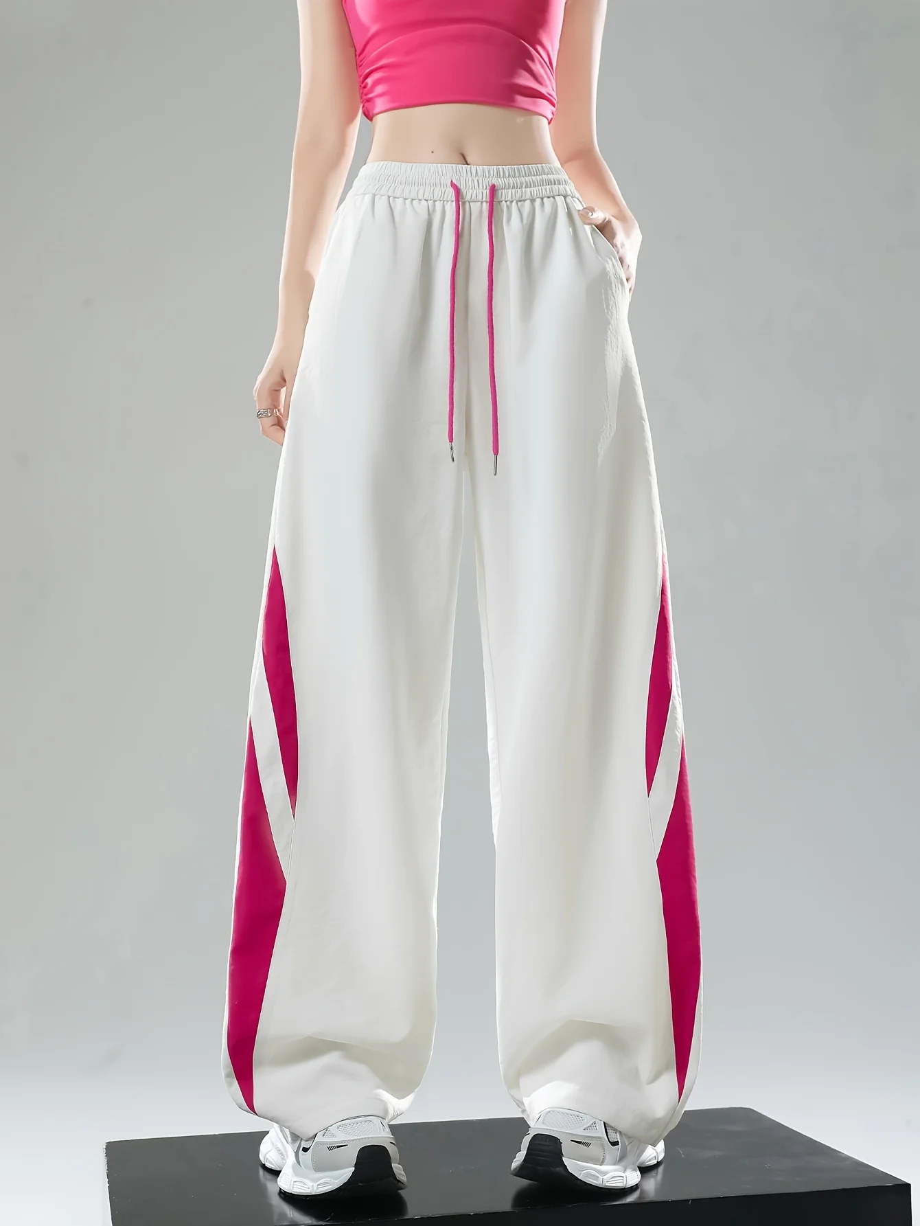 2026 Spring Autumn Hot Sale Personalized Fashionable Y2k White Pants Trendy Fashion Vintage Print Loose Women's Sports Pants
