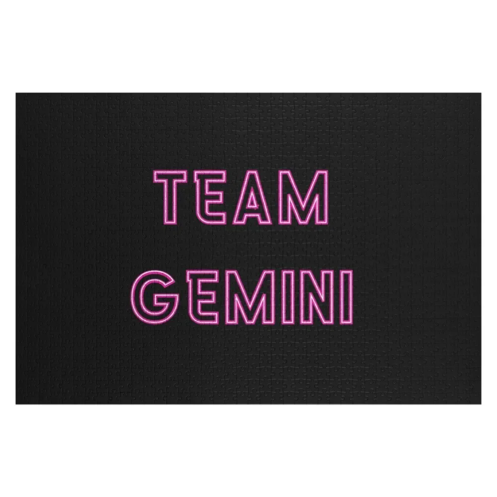 Team Gemini Neon Pink Design Jigsaw Puzzle Customizable Child Gift Customized Picture Puzzle